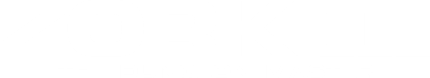 Zork III Dungeon Master logo for Commodore 64
